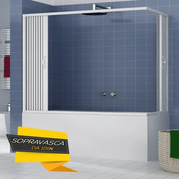 Box Doccia Parete Vasca a soffietto in pvc 70x140 70x150 70x160 70x170