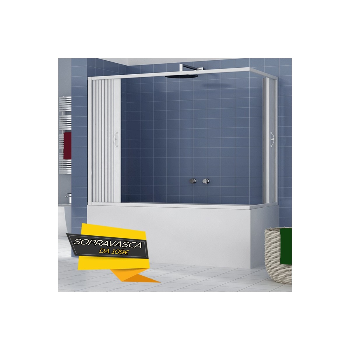 Box Doccia Parete Vasca a soffietto in pvc 70x140 70x150...