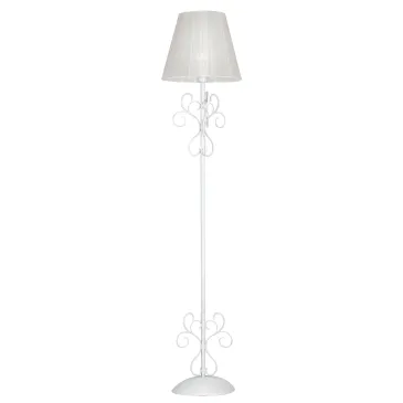 I-PERLA/PT - Piantana Elegante Bianca Metallo Cristallo K9 paralume Tessuto Lampada da Terra Classica E27