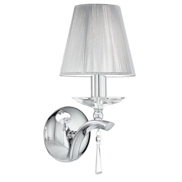 I-ORCHESTRA/AP1 - Applique Elegante Metallo Cristallo K9 paralume Tessuto Lampada Classica E14