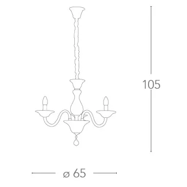 Lampadario Soffio 3 luci in Vetro Bianco con Finiture Cromo FanEurope