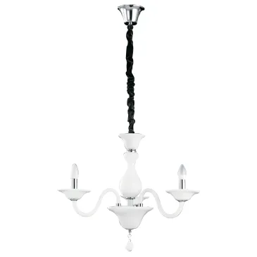 I-SOFFIO / 3 - Lustre en pâte de verre blanc Chrome Finitions Intérieur classique E14