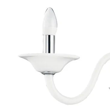 Lustre Soffio en pâte de verre blanc avec finitions chromées