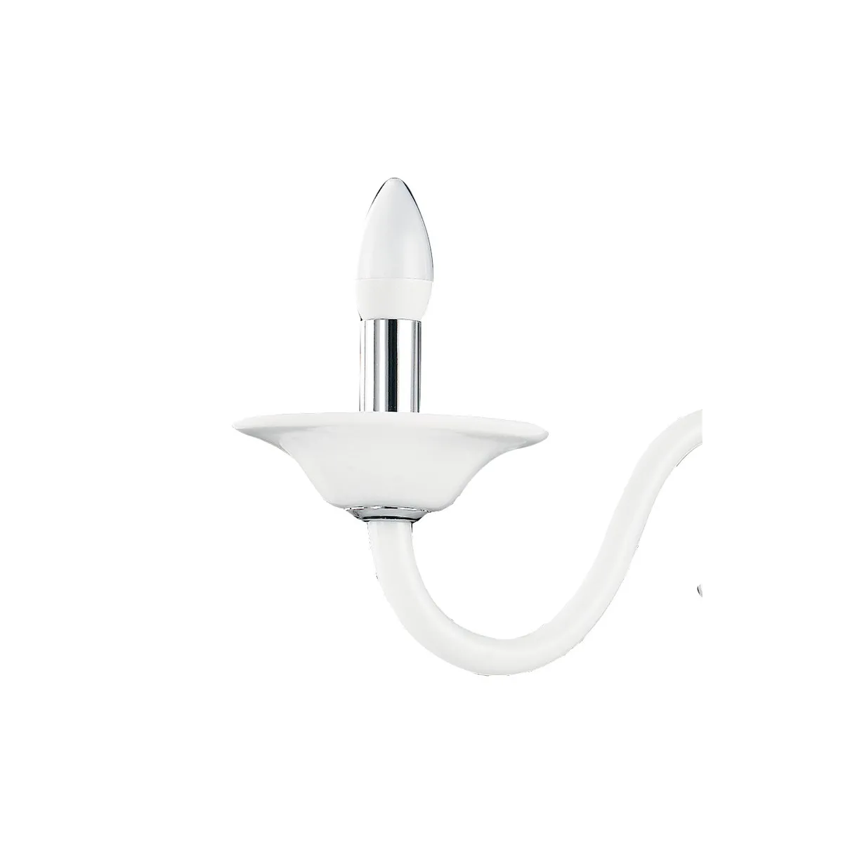 Lustre Soffio en pâte de verre blanc avec finitions chromées