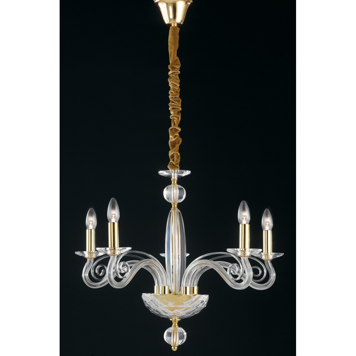 I-EPOQUE/5 - Lampadario Cristallo Finiture Oro Interni...