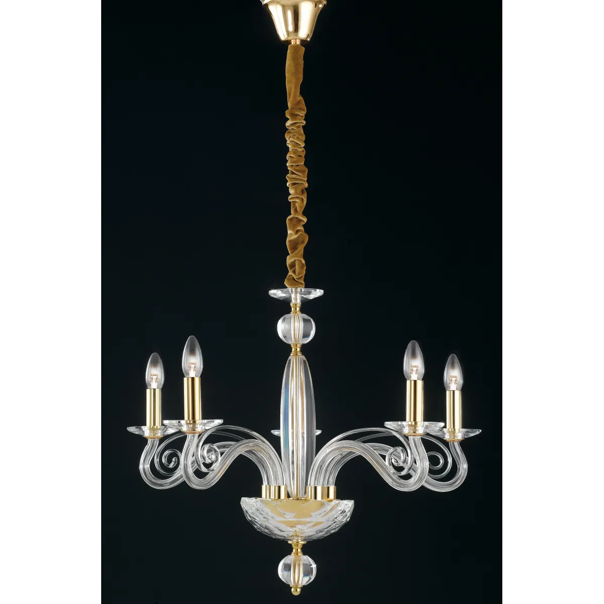 I-EPOQUE / 5 - Lustre en cristal finition dorée Classic...