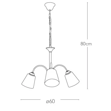 Lustre 1162 3 lumières en métal doré FanEurope