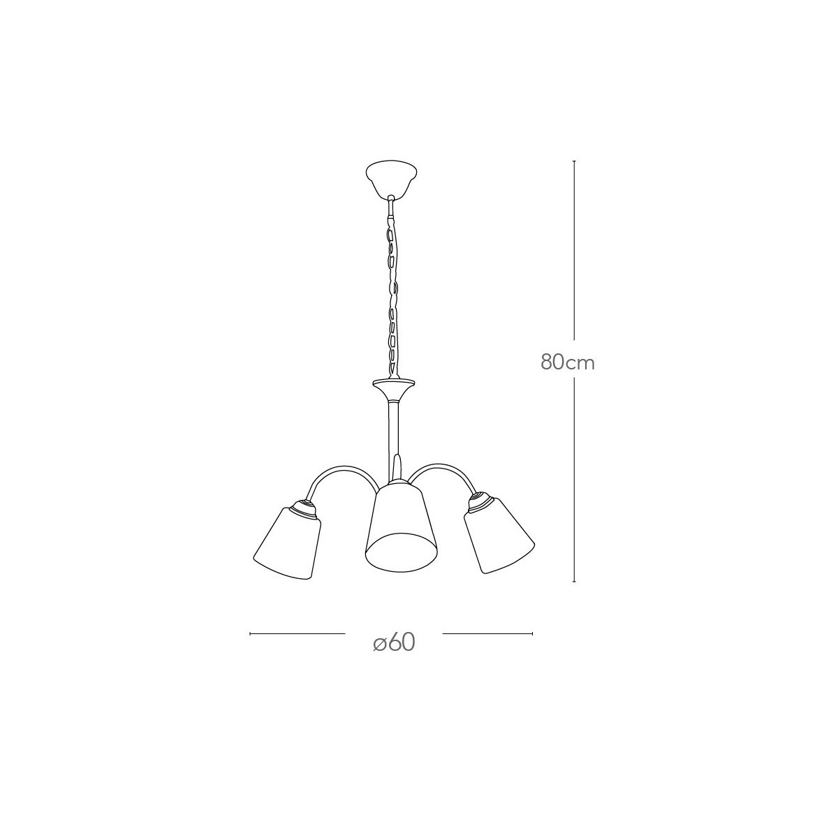 Lustre 1162 3 lumières en métal doré FanEurope