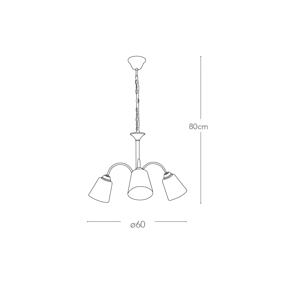 Lustre 1162 3 lumières en métal doré FanEurope