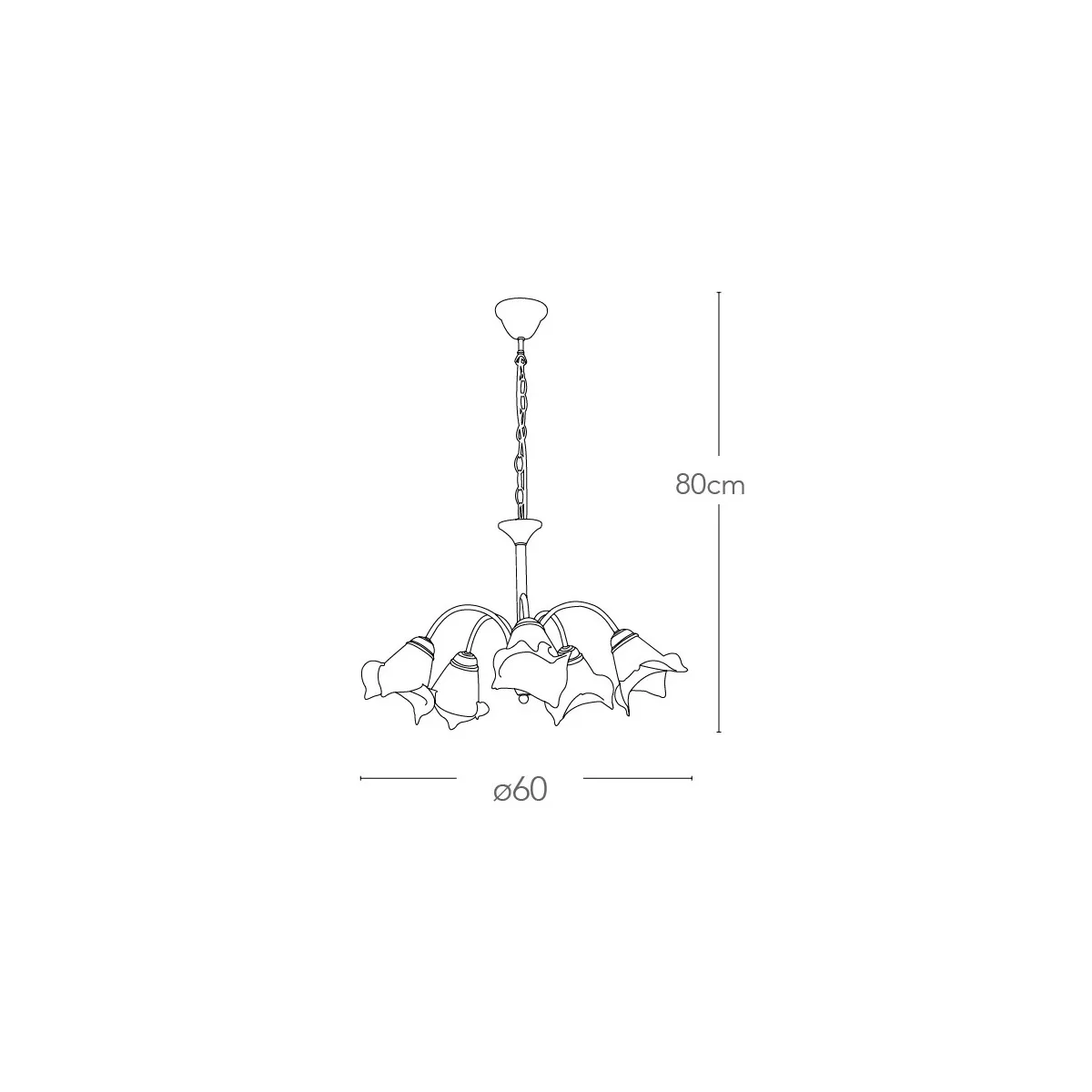 Lampadario 1162 in Metallo Argento con Sospensione a Catena e Diffusori in Vetro Soffiato Bianco Fan Europe
