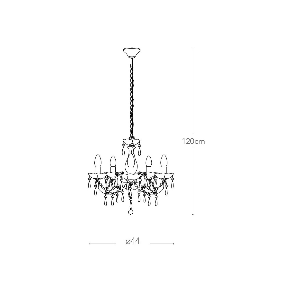 Lampadario Houston con Sospensione a Catena Struttura in...
