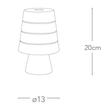 I-DRUM/L BCO - Lampada da Tavolo Bianco paralume Gomma Morbido E14