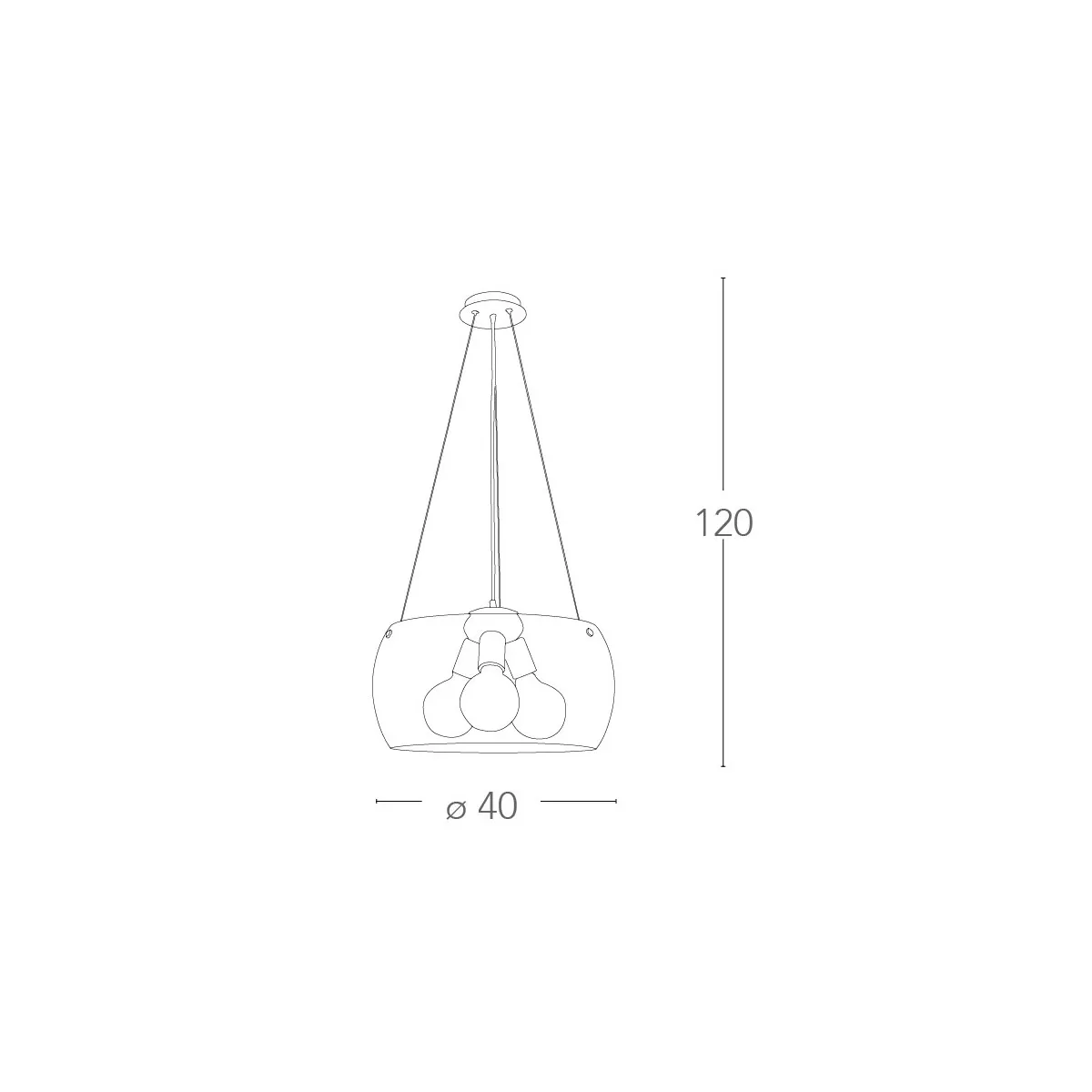 Lampadario Equatore Circolare in Vetro Bianco con...