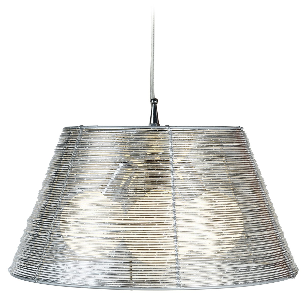 I-SPRIZ/S45 SILVER - Lampadario Sospeso Gabbia Fili Alluminio Interno Moderno E27