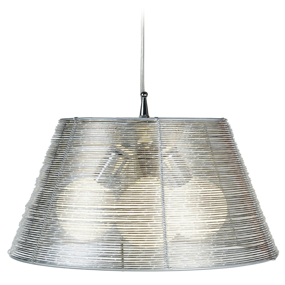 I-SPRIZ/S45 SILVER - Lampadario Sospeso Gabbia Fili Alluminio Interno Moderno E27