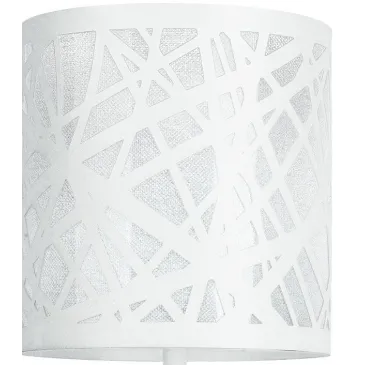 Paralume in Acciaio Bianco con Decoro Astratto Intagliato a Laser Linea Batik