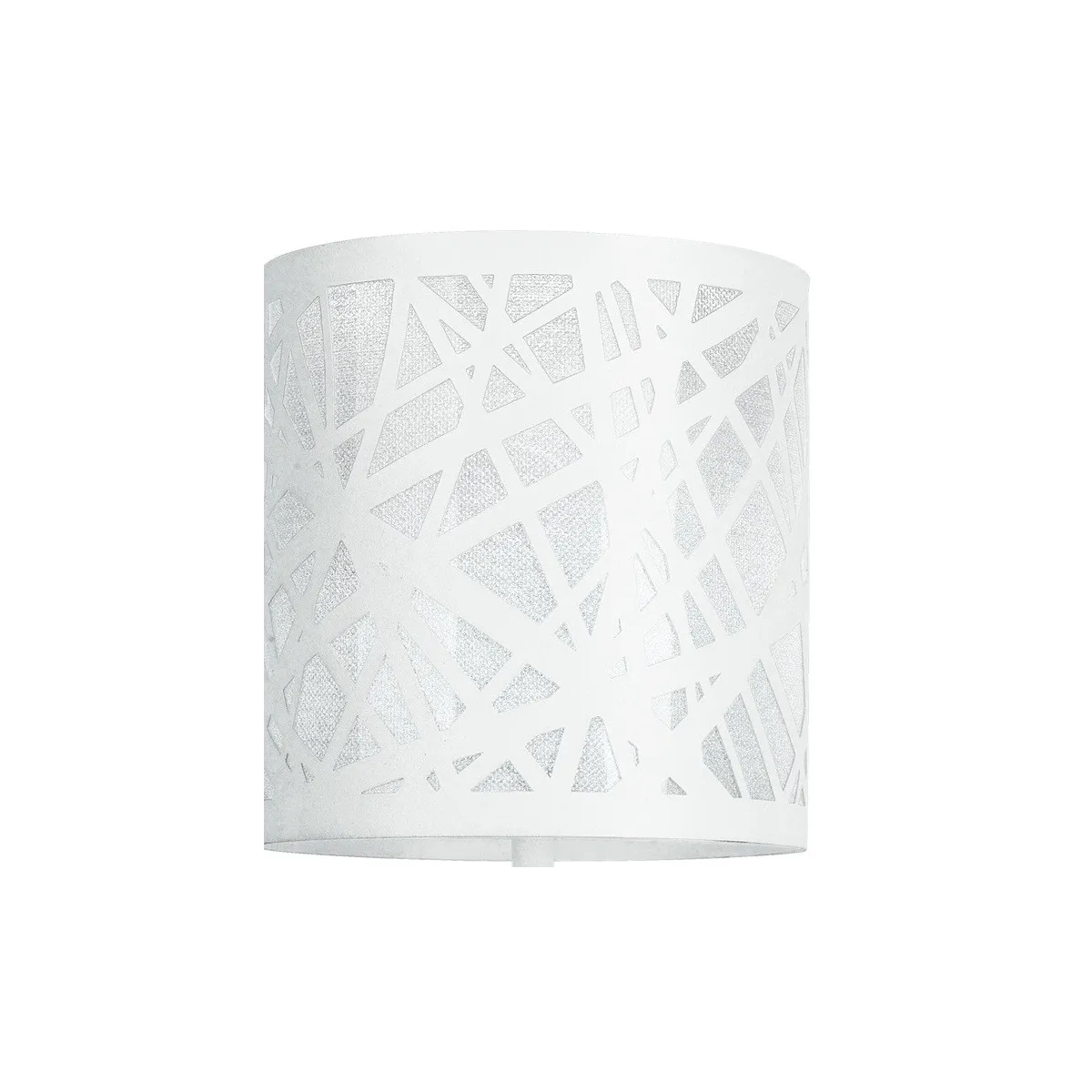 Paralume in Acciaio Bianco con Decoro Astratto Intagliato a Laser Linea Batik