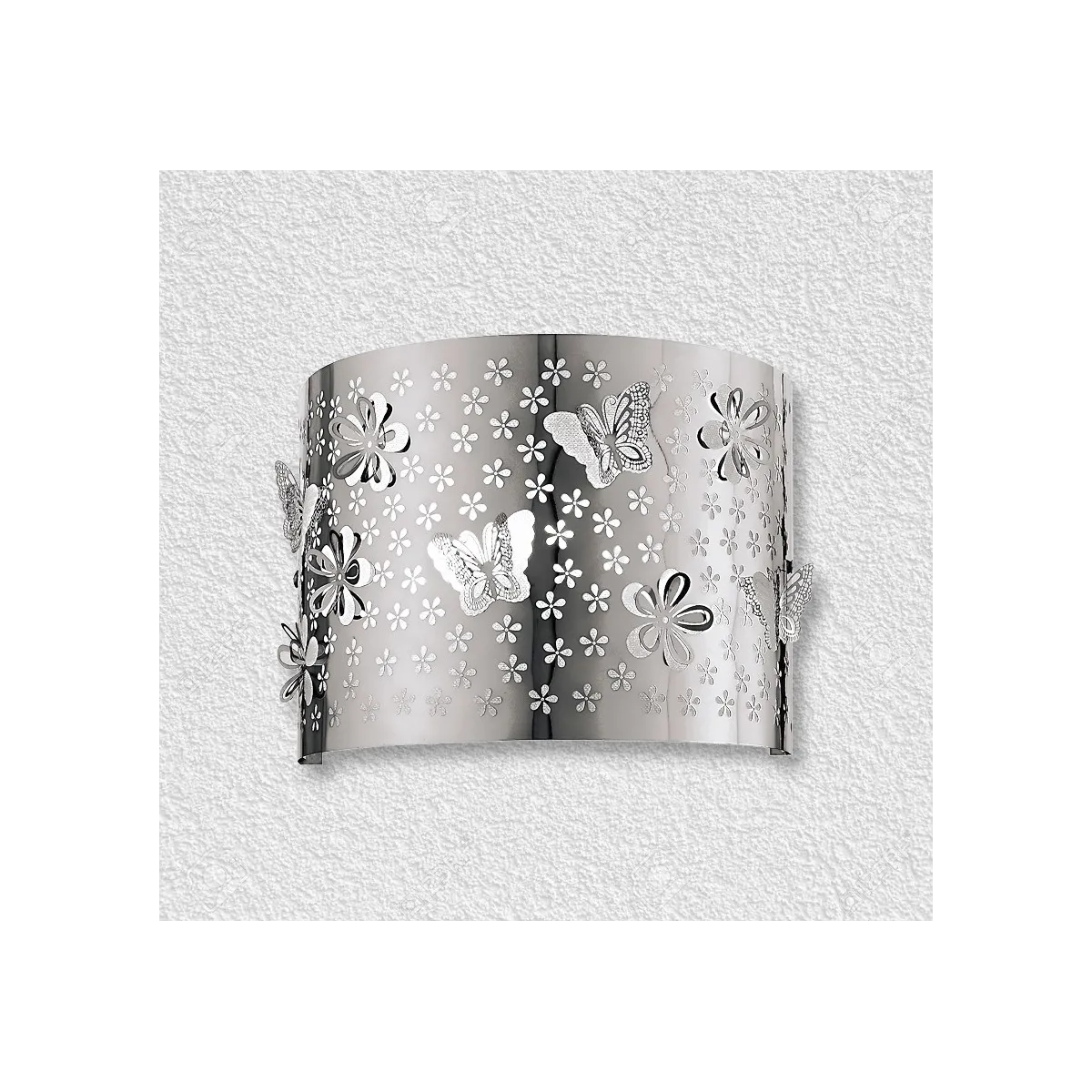 I-BUTTERFLY/AP - Applique Acciaio Intaglio Fiori Farfalle...