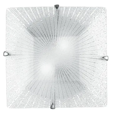 I-ISIDE/PL30 - Plafoniera Quadrata decoro Raggi Vetro Diamantato Lampada Moderna E27