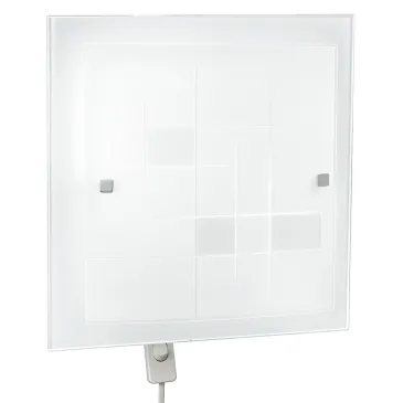 I-MUSA/PL40 - Plafoniera Bianca Vetro Quadrata decoro Quadri Classica Soffitto Parete E27