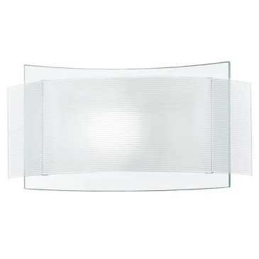 I-RIGHE/AP - Applique Doppio Vetro Trasparente e Bianco Rigato Lampada da Parete Moderna Interno E27