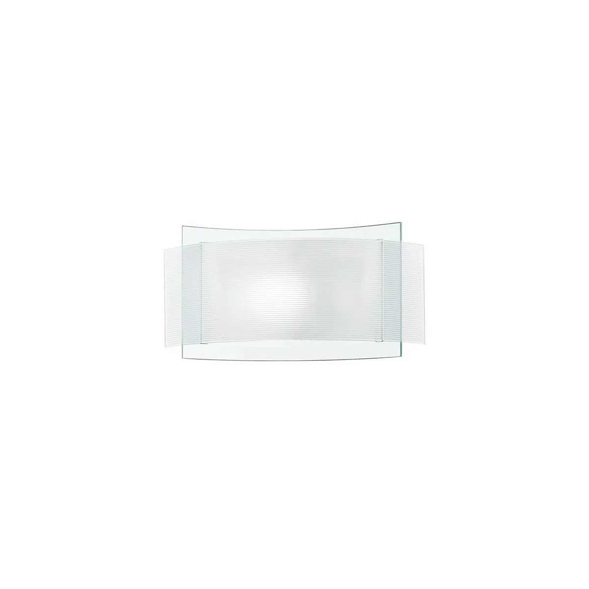 I-RIGHE/AP - Applique Doppio Vetro Trasparente e Bianco Rigato Lampada da Parete Moderna Interno E27