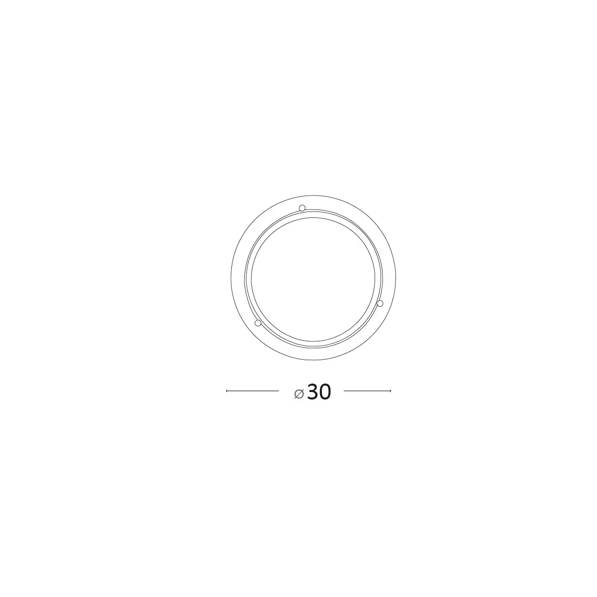 07/02112 - Plafonnier Rond Cadre Bois Classique Blanc Verre Intérieur E27