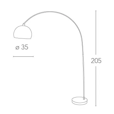 Lampadaire arqué moderne en...