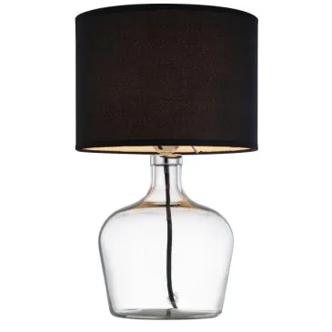 I-HENDRIX-L NER - Lampada da Tavolo Nera paralume Tessuto fusto Vetro Trasparente