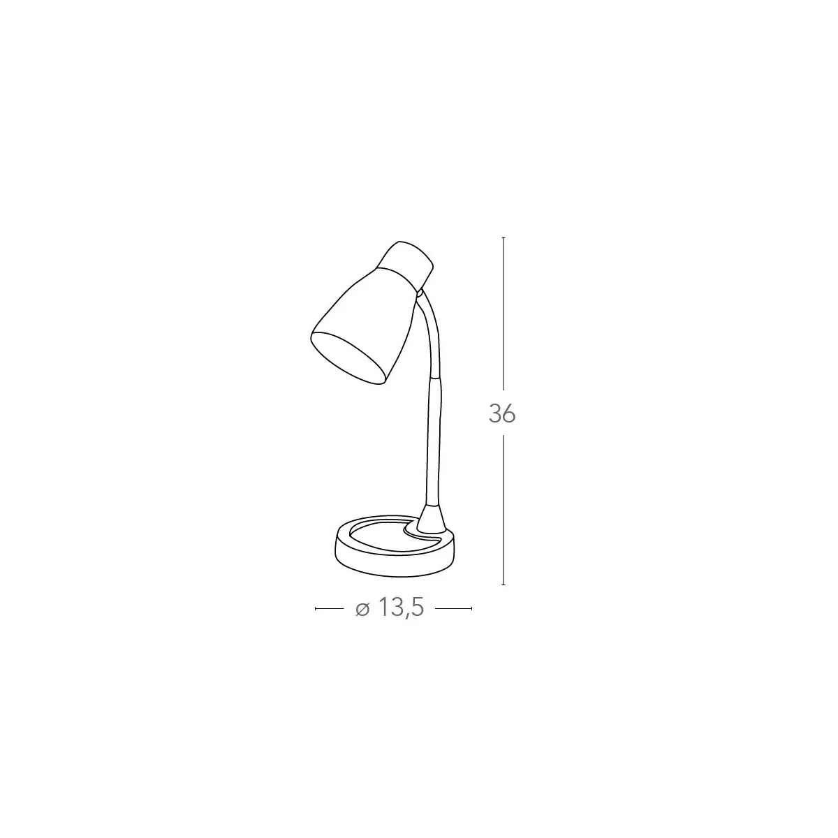 Lampada da Lettura in Metallo con Paralume in Plastica...