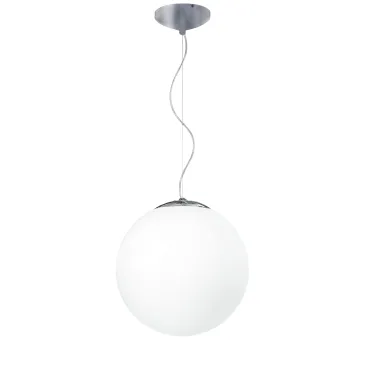Lampadario City Sferico 35 cm in Vetro Bianco con Sospensione Cromo FanEurope