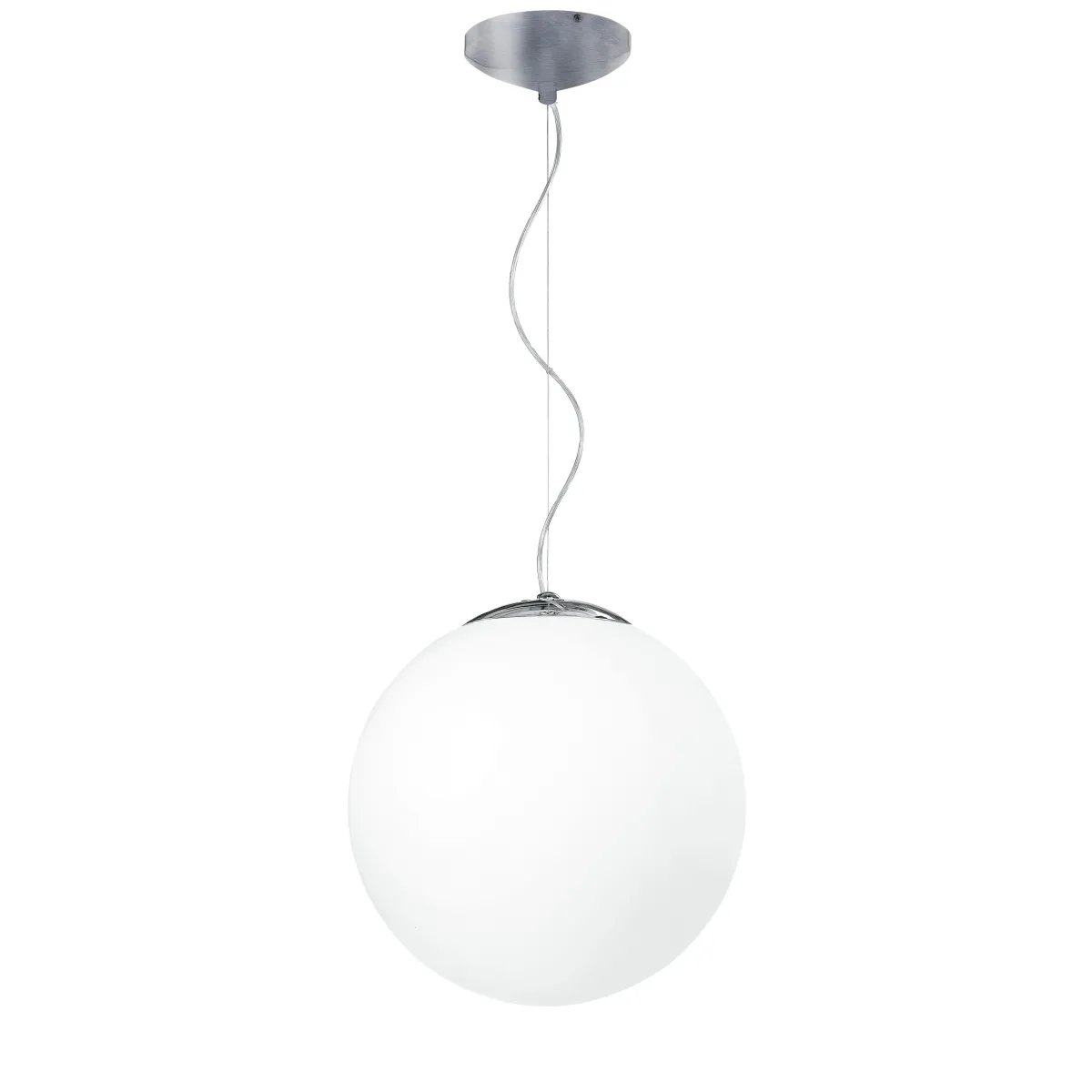 Lampadario City Sferico 35 cm in Vetro Bianco con...