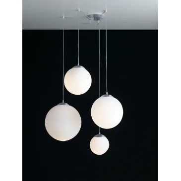 I-LAMPD/S4 BCO - Lampadario a Quattro Sospensioni Sferiche Vetro Bianco Moderno E27