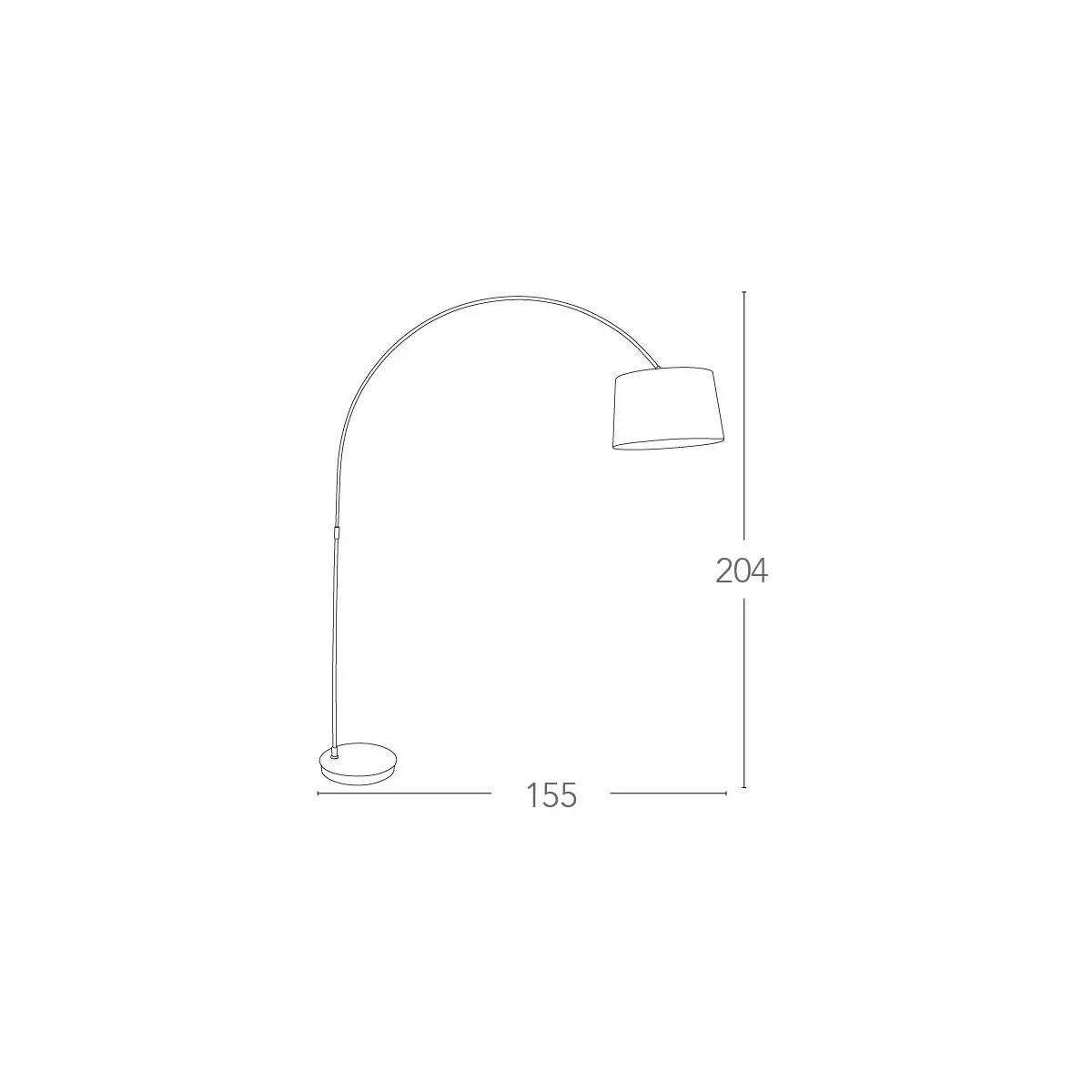 Piantana ad Arco Dream Bianca in Metallo con Paralume in Tessuto FanEurope
