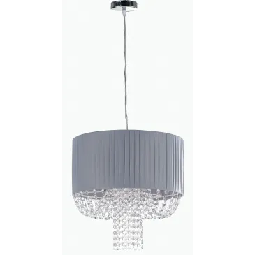 I-GRAHM/S40 - Lampadario Tessuto Grigio Pendagli Acrilico Sospensione Classica E27
