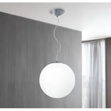 I-LAMPD/S45 BCO - Sospensione Sferica Lampadario Moderno Vetro Bianco E27