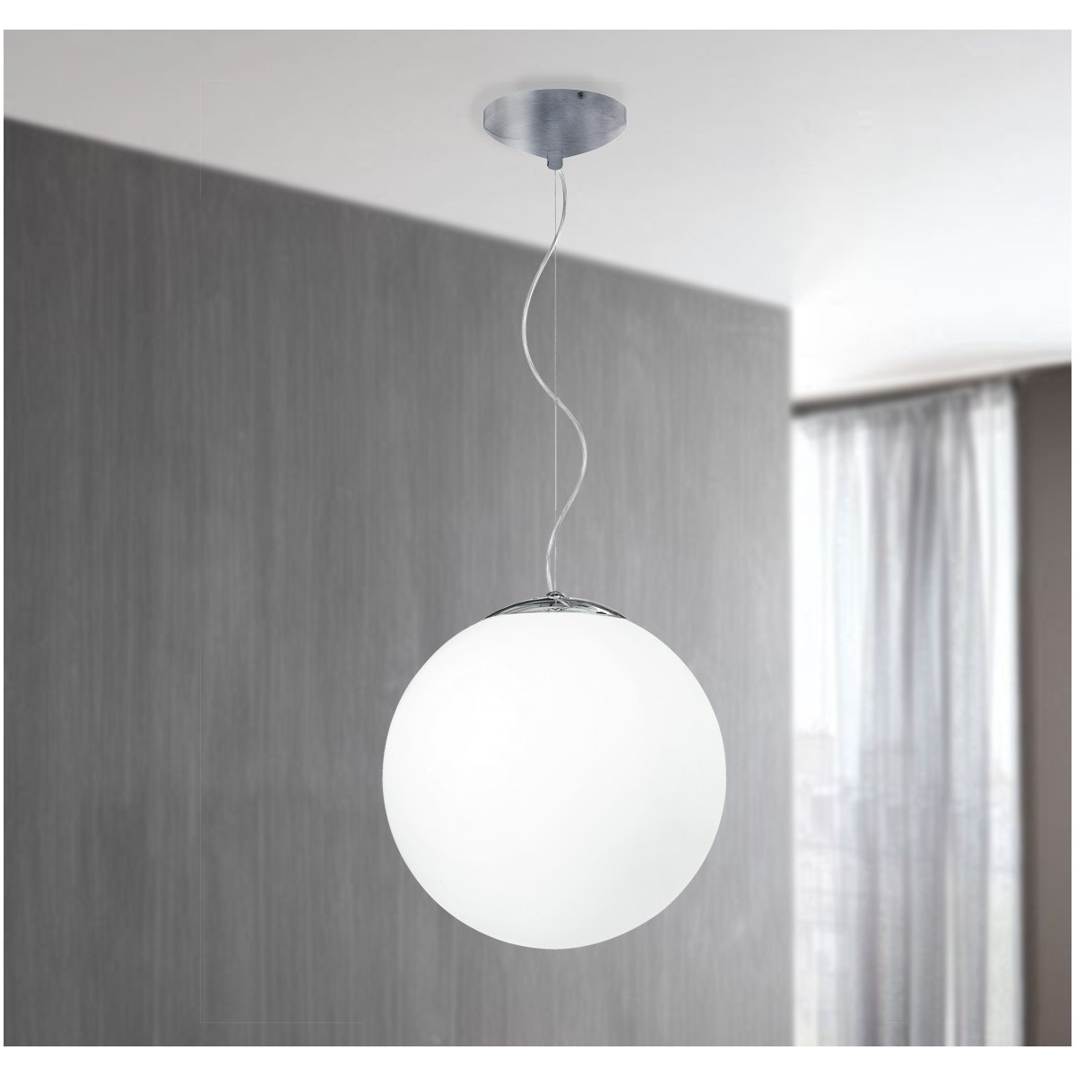 I-LAMPD/S45 BCO - Sospensione Sferica Lampadario Moderno...