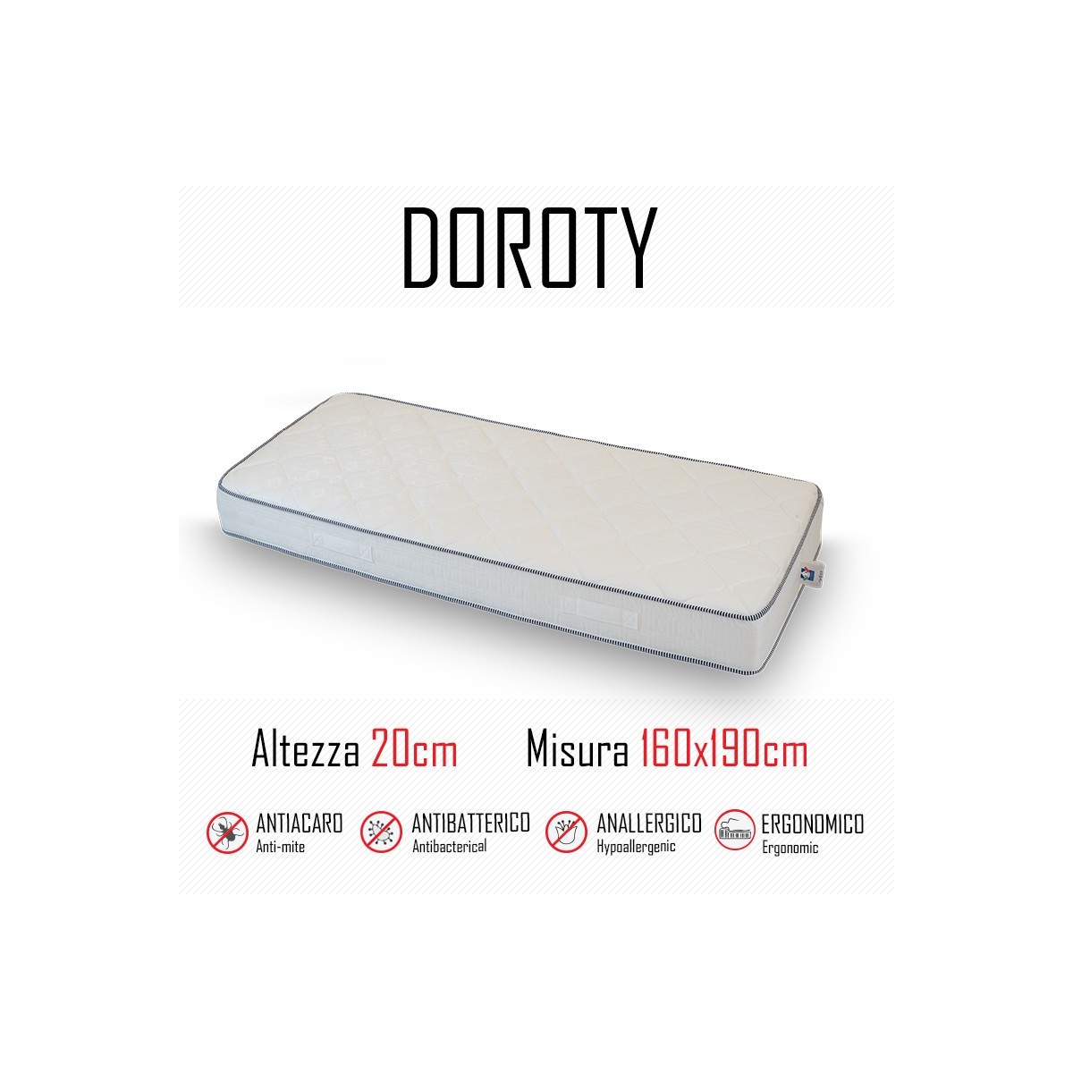 Matratze Doroty 160x190 aus Polyurethan, 20 cm hoch