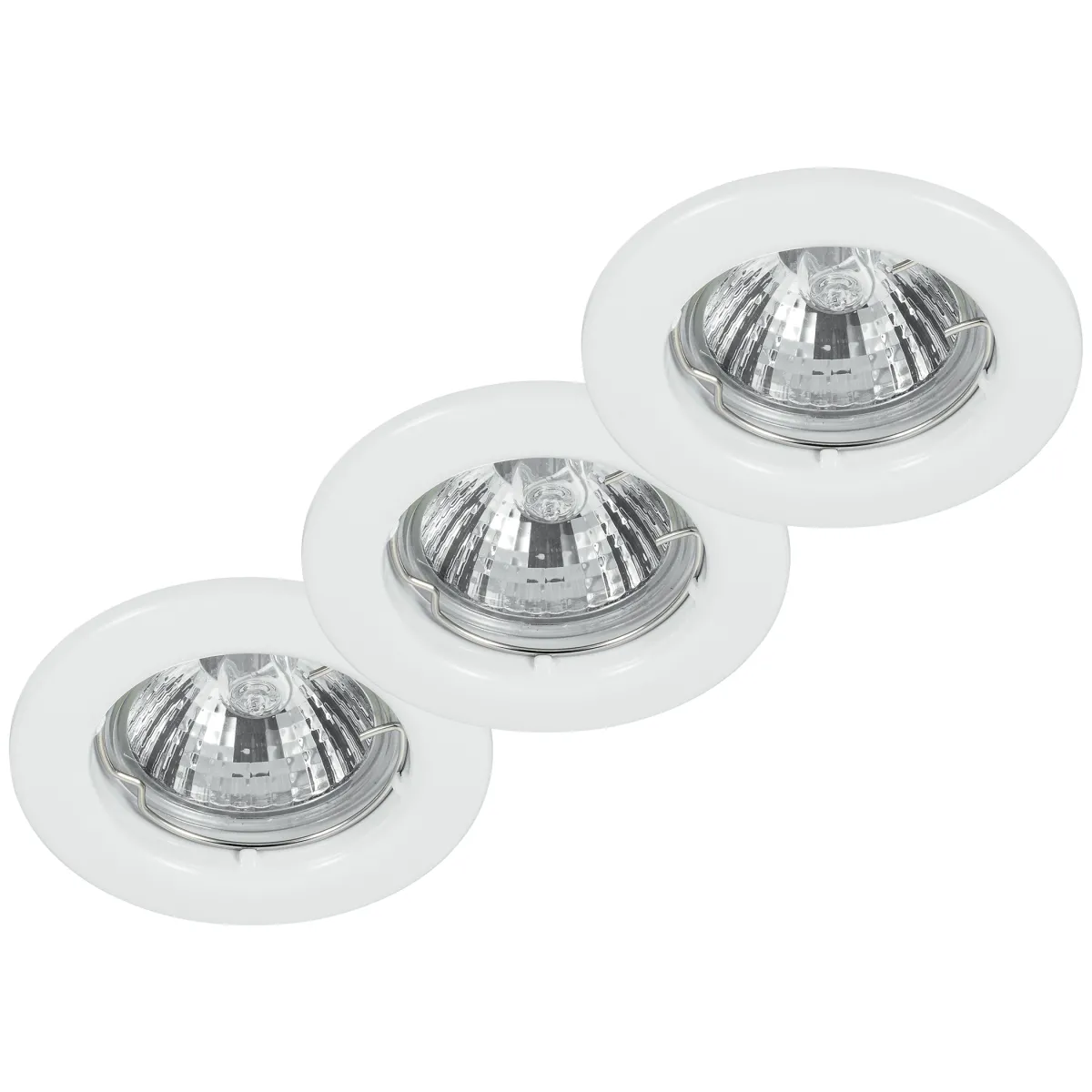 INC-MATRIX-LEDF3 BCO - Kit 3 Faretti a Incasso Metallo Nikel Tondi Soffitto Ribassato Led 18 watt Luce Calda