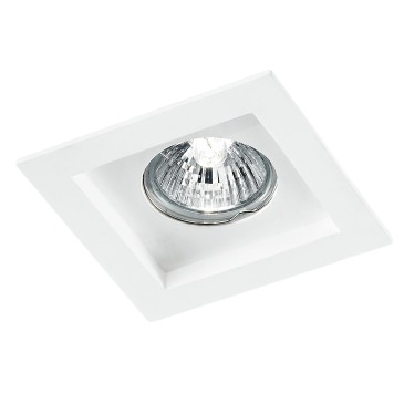 INC-PHANTOM-Q1 - Incasso Controsoffittatura Faretto Quadrato Gesso Bianco Verniciabile GU10