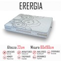 Materasso Energia 80x190 in gomma e memory alto 22cm