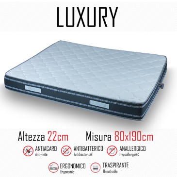 Matelas de luxe 80x190 en polyuréthane hauteur 22cm