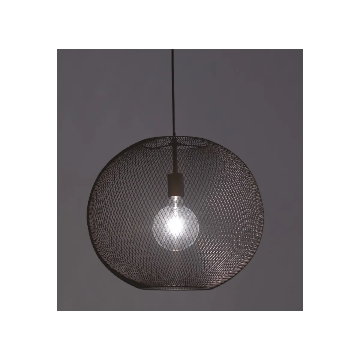 I-ESEDRA-S50 NER - Sospensione Nera Reta Sferica in Metallo Lampadario Moderno Interno E27