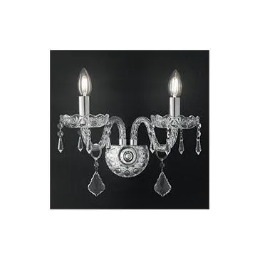 I-RIFLESSO/AP2 - Applique Elegante Cristallo Gocce Trasparenti Finiture Cromo Lampada Classica E14
