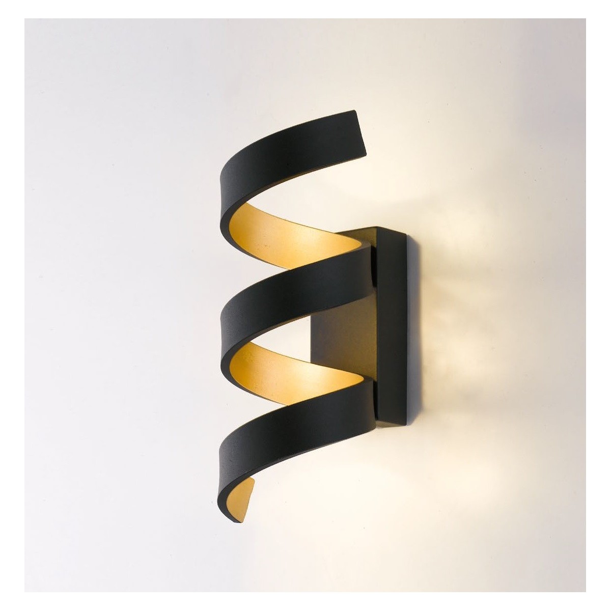 Applique da parete per interno 9W a led nero SPIRAL....