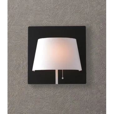 LED-WHAROL-BW - Applique Metallo Nero Paralume Bianco Lampad Moderna Led 6 watt Luce Naturale