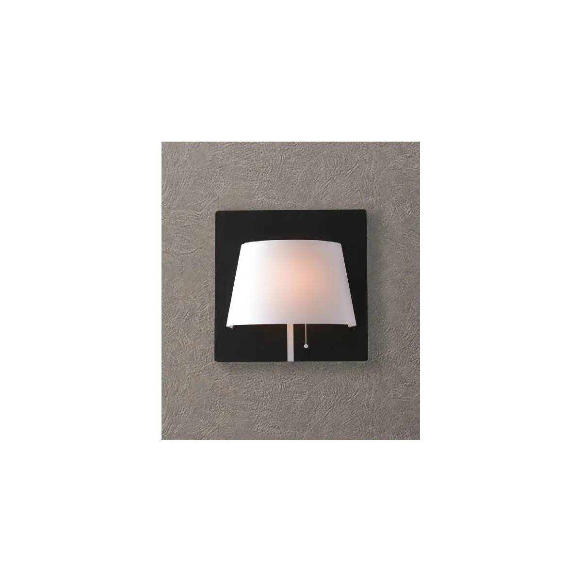 LED-WHAROL-BW - Applique Metallo Nero Paralume Bianco Lampad Moderna Led 6 watt Luce Naturale