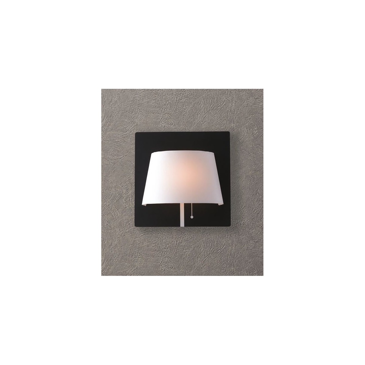 LED-WHAROL-BW - Applique Metallo Nero Paralume Bianco...
