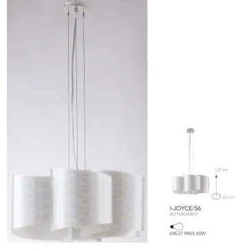 I-JOYCE/S3 - Lampadario Sospeso Moderno Decoro Linee Vetro Interni E27