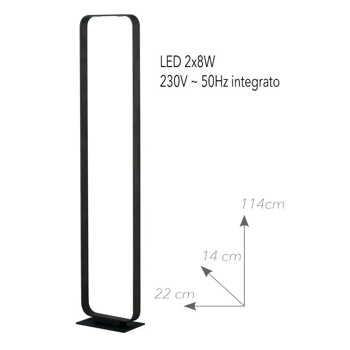 LED-MOKA-PT Piantana a led MOKA lampada da terra design...